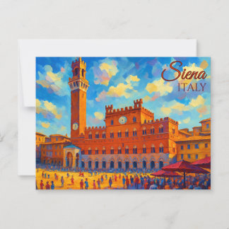 Vintage Siena Tuscany Italy Retro Europe Travel  Postcard