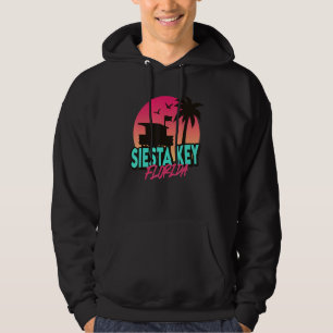 Vintage Siesta Key Beach Florida Palm Trees Fl Ret Hoodie