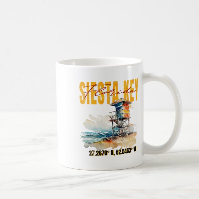 Vintage Siesta Key Florida Beach  Coffee Mug (Right)