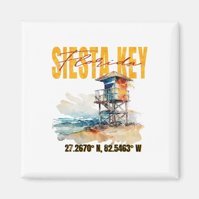Vintage Siesta Key Florida Beach  Magnet (Front)