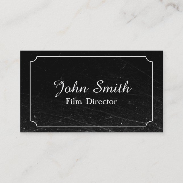 Vintage Silent Film Distressed Business Card (Front)