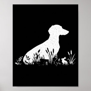 Vintage Silhouette Dachshund Shirt Women, Cute Dog Poster