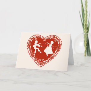 Vintage Silhouette, Valentine Doily Holiday Card