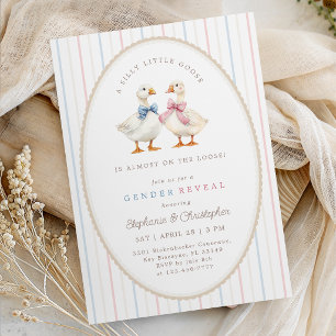 Vintage Silly Goose Gender Reveal Party Invitation