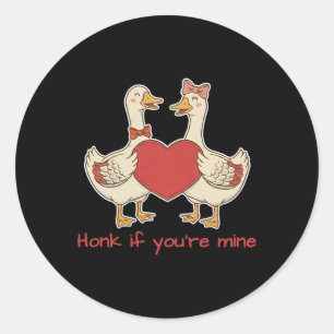 Vintage Silly Goose Valentine Newlywed Couple Matc Classic Round Sticker