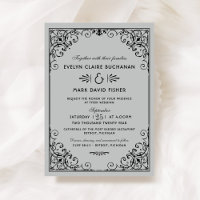  Vintage Silver and Black Art Deco Wedding