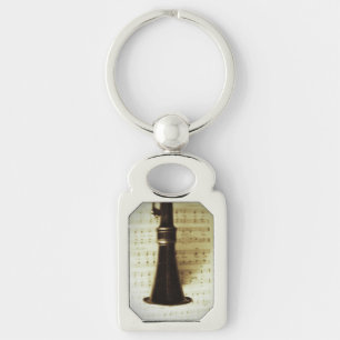 Vintage Silver Clarinet Key Ring