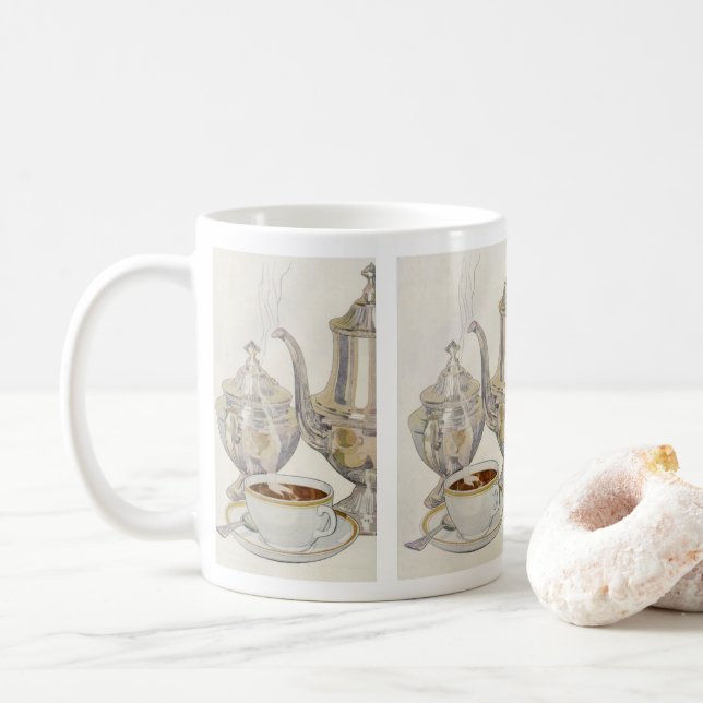 Vintage Silver Coffee Service Coffee Mug (With Donut)