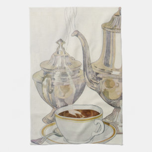 Vintage Silver Coffee Service Tea Towel