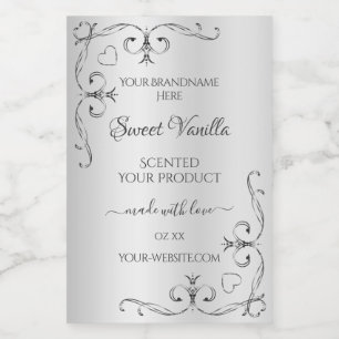 Vintage Silver Product Labels Ornate Decor Corners