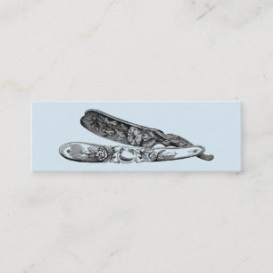 Vintage Silver Razor Mini Business Card