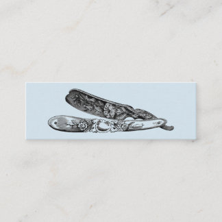 Vintage Silver Razor Mini Business Card