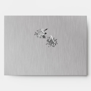 Vintage Silver & White Personalised Wedding Envelope