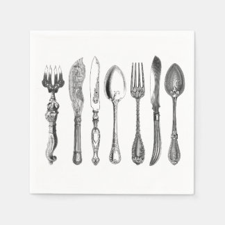 Vintage Silverware Napkins