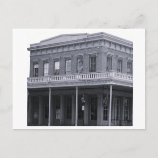 Vintage Simple Black and White Building Postcard