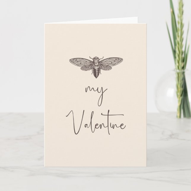 Vintage Simple Funny bee my Valentine's day Card (Front)