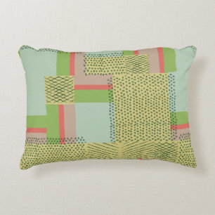 vintage simple geometric shapes and brush strokes decorative cushion