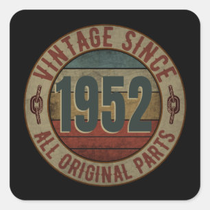 VINTAGE SINCE 1952 ALL ORIGINAL PARTS SQUARE STICKER