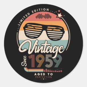 Vintage since 1959 classic round sticker
