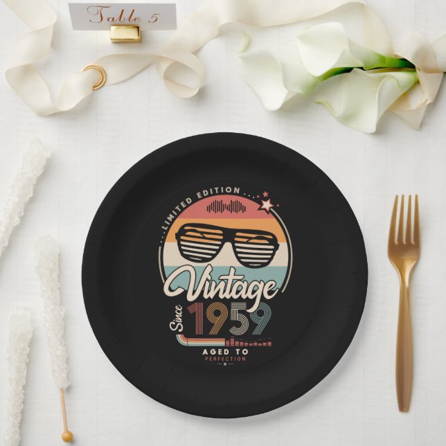 Vintage since 1959 paper plate (Wedding)