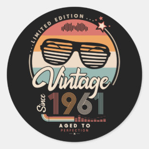 Vintage since 1961 classic round sticker