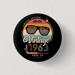 Vintage since 1963 3 cm round badge