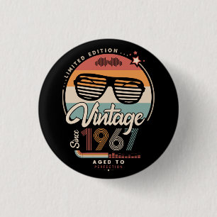 Vintage since 1967 3 cm round badge