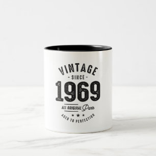 Vintage Since 1969 - 53rd Birthday Retro Classic Two-Tone Coffee Mug