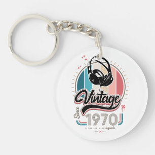 Vintage since 1970 headphones key ring