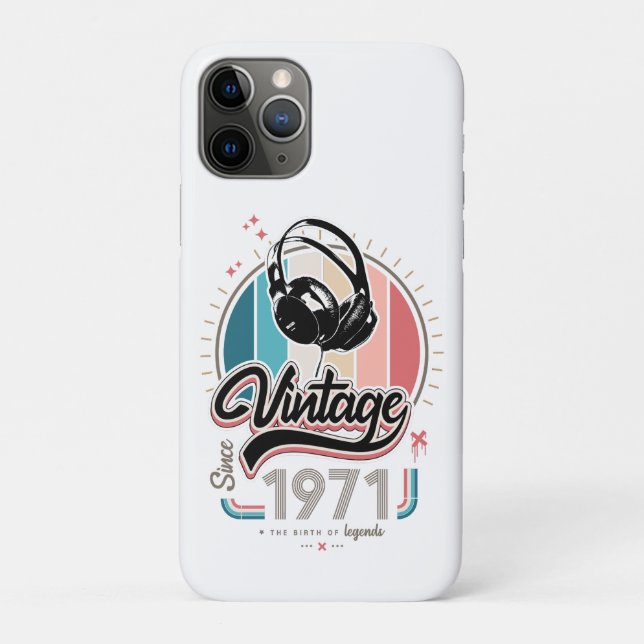 Vintage since 1971 headphones Case-Mate iPhone case (Back)