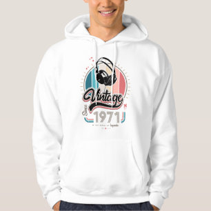 Vintage since 1971 headphones hoodie