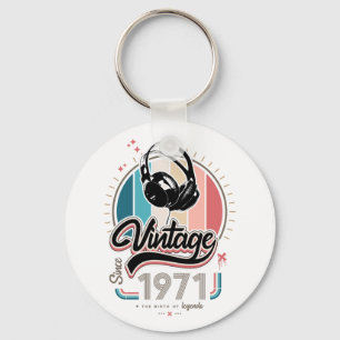 Vintage since 1971 headphones key ring