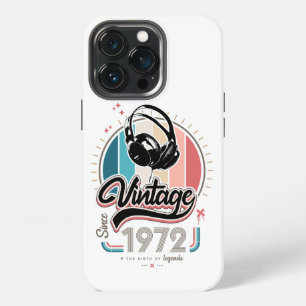 Vintage since 1972 headphones iPhone 13 pro case
