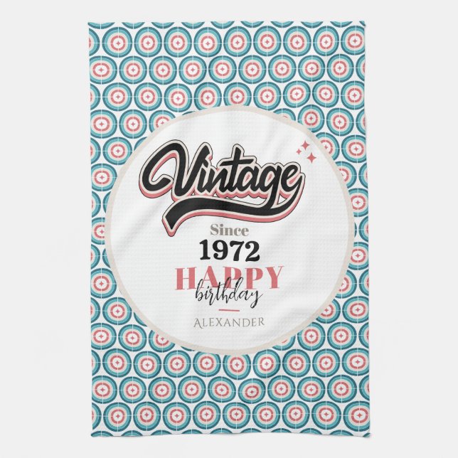 Vintage since - 1972 tea towel (Vertical)