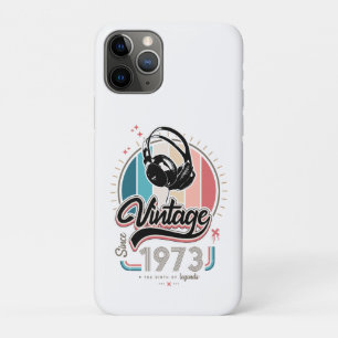 Vintage since 1973 headphones iPhone 11 pro case