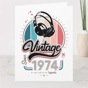 Vintage since 1974 headphones card