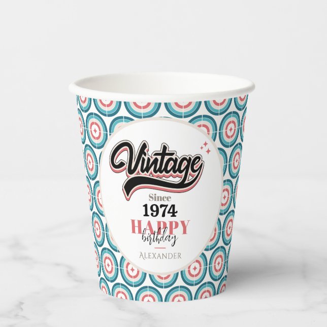 Vintage since - 1974 paper cups (Front)