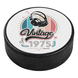 Vintage since 1975 headphones hockey puck