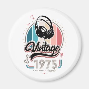 Vintage since 1975 headphones magnet