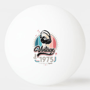 Vintage since 1975 headphones ping pong ball