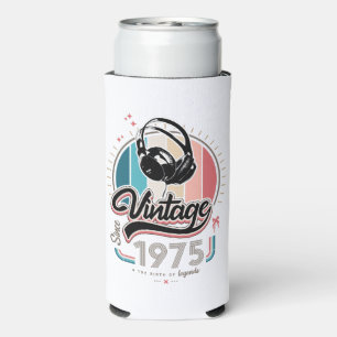 Vintage since 1975 headphones seltzer can cooler