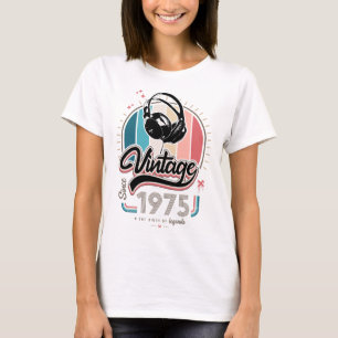 Vintage since 1975 headphones T-Shirt