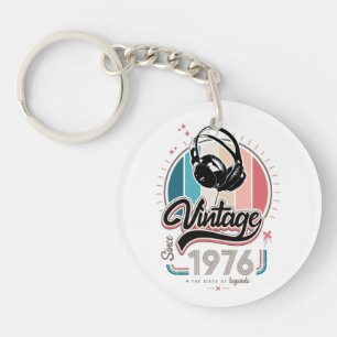 Vintage since 1976 headphones key ring