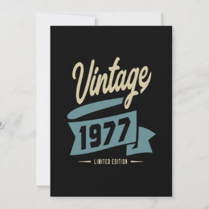 Vintage Since 1977 Birthday Gift Thank You Card