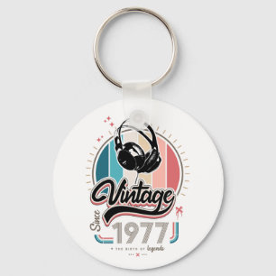 Vintage since 1977 headphones key ring