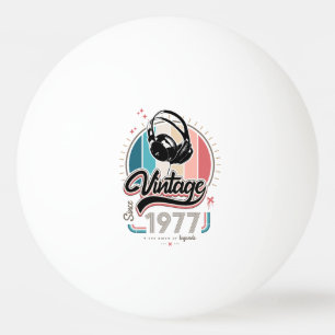 Vintage since 1977 headphones ping pong ball