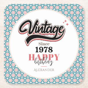 Vintage since - 1978 square paper coaster