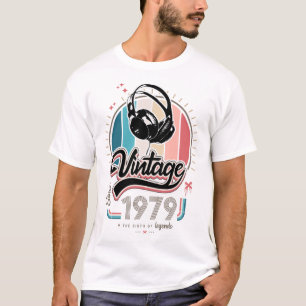 Vintage since 1979 headphones T-Shirt