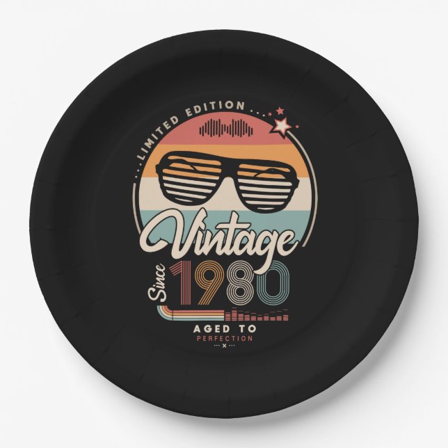 Vintage since 1980 paper plate (Front)