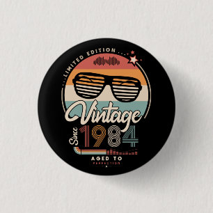 Vintage since 1984 3 cm round badge